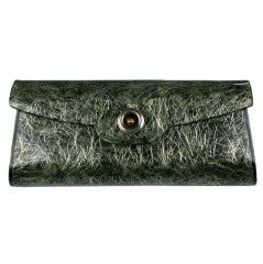 1950's Bakelite Tinsel Shot Seaweed Green Clutch 12