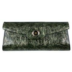 Vintage 1950's Bakelite Tinsel Shot Seaweed Green Clutch