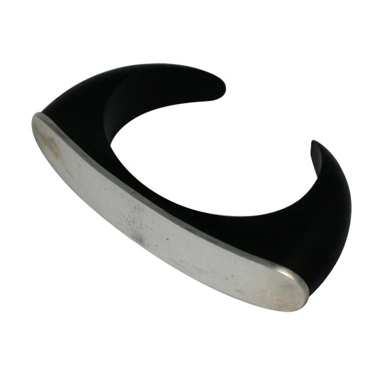 Sterling and Ebony Modernist Cuff