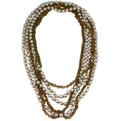 Miriam Haskell Chain and Pearl Lariat 4
