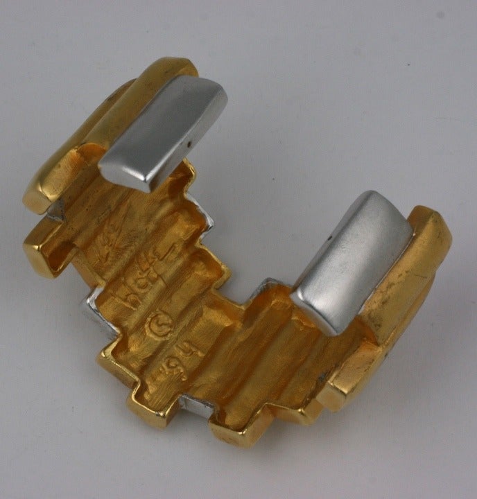 Attractive Deco Inspired 2 Toned Cuff In Excellent Condition For Sale In New York, NY