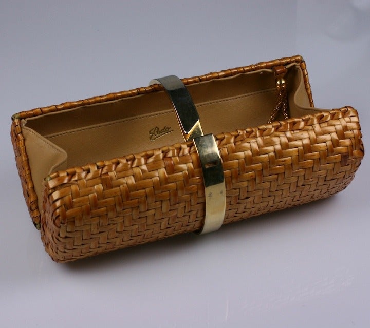 Wicker Tubular Clutch In Excellent Condition In New York, NY