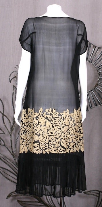 embroidered chiffon dress