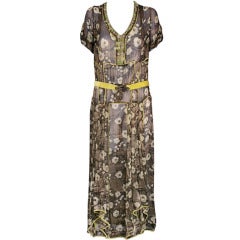 Used 1920's Chiffon Lame and Velvet Dress