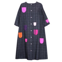 Vintage Marimekko Printed and Applique Cotton Dress