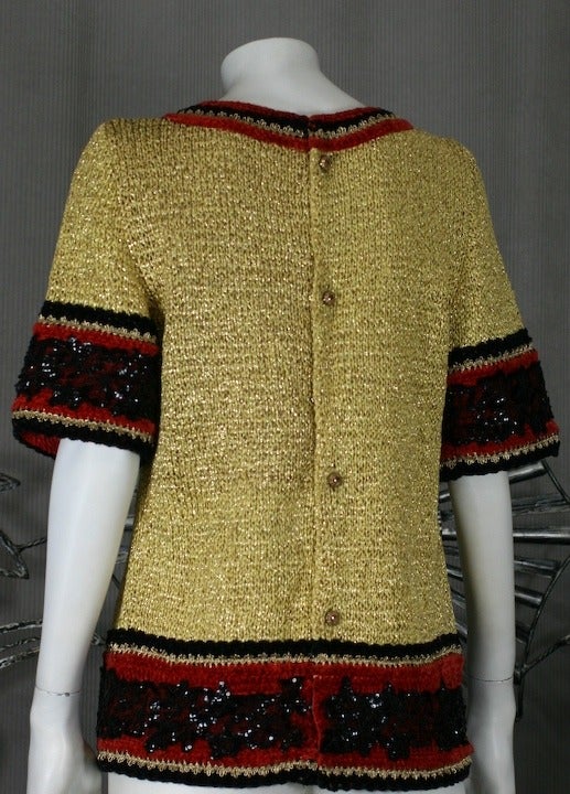 Brown Christian Dior Gold Knit Sweater