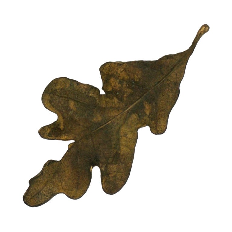 John Iversen Patinated Bronze Leaf Brooch