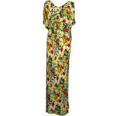 Floral 1930's Draped Evening Dress 6