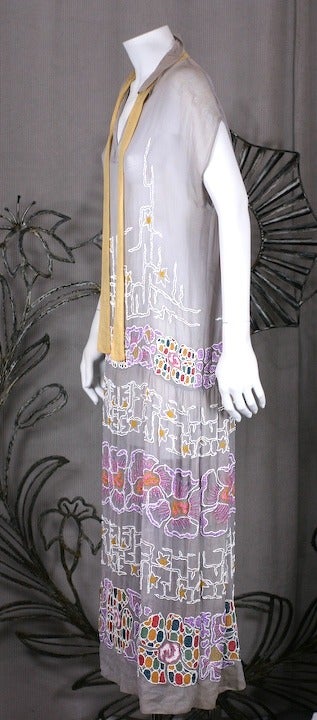 House of Adair Embroidered Cotton Floral Dress In Excellent Condition For Sale In New York, NY