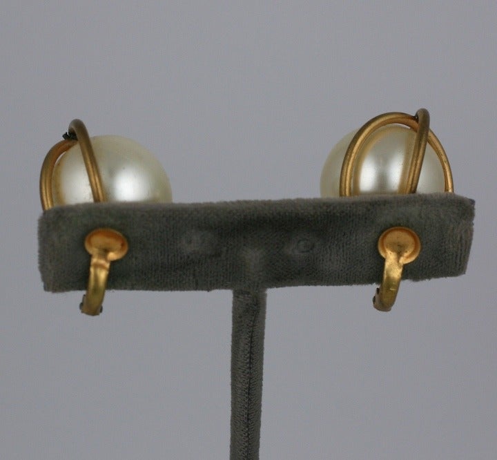 French Pearl Satellite Earrings In Excellent Condition For Sale In New York, NY