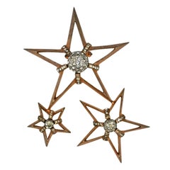 Vintage Nettie Rosenstien  Sterling Silver Star Clip Brooch