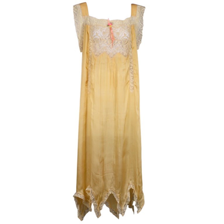 1920'S Lace Insert Silk Gown