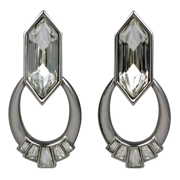 YSL Jeweled Hoop Earrings For Sale