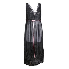 1920's Chiffon and Lace Dip Hem Gown 2