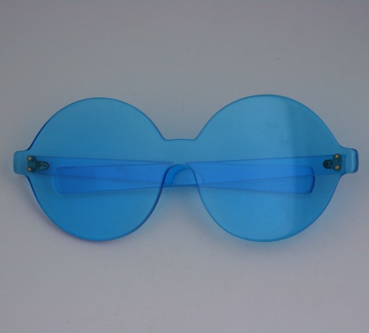 Shades of blue lucite mod glasses from the 1960's. 
6.25