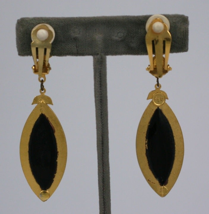 Butler and Wilson Poured Glass Earrings