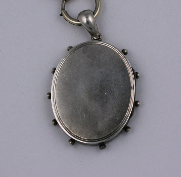 Women's Victorian Silver Locket and Chain
