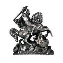 Victorian Brooch depicting St. George Slaying the Dagon