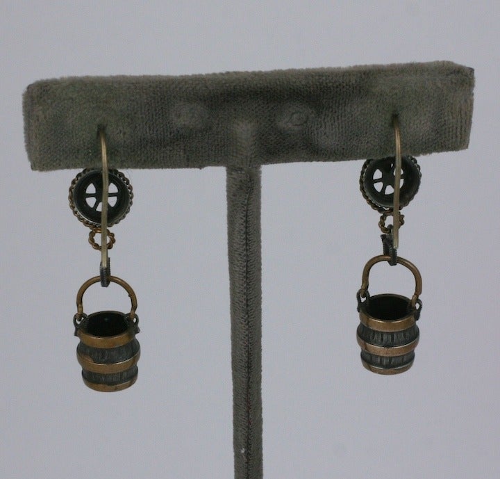 Rare Victorian Wishing Well Earrings In Excellent Condition In New York, NY