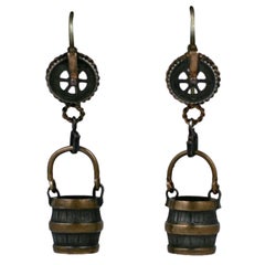 Antique Rare Victorian Wishing Well Earrings