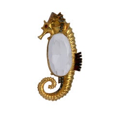Large 1930's Coro Seahorse Brooch 10