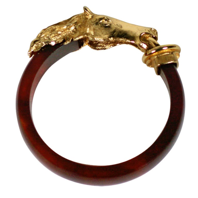 Carven Gilt Horse Bangle