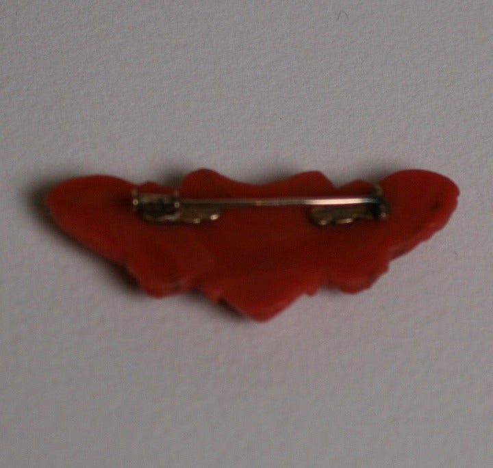 Victorian Coral Medusa Brooch In Excellent Condition In New York, NY