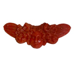 Antique Victorian Coral Medusa Brooch