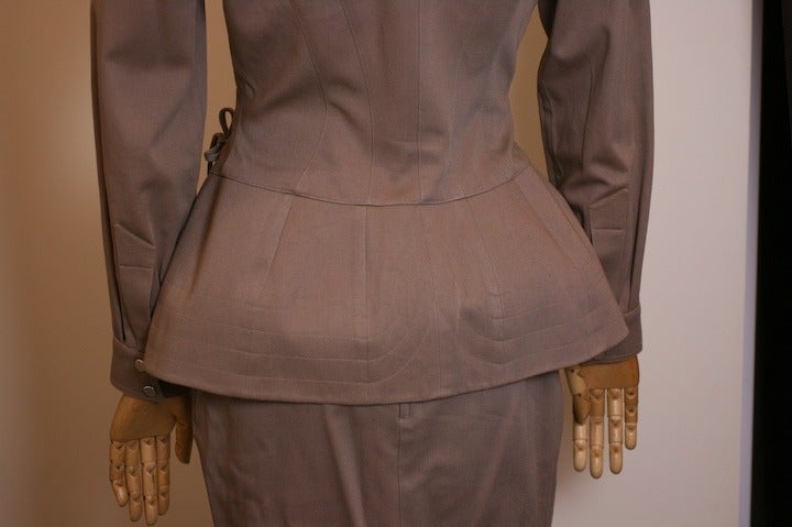 Thierry Mugler Peplum Safari Suit In Excellent Condition In New York, NY