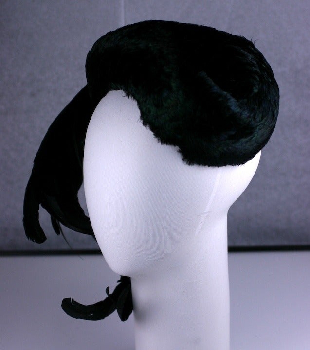 Lilly Dache Black Cocktail Hat In Excellent Condition In New York, NY