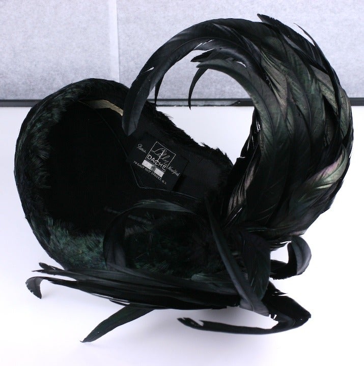 Lilly Dache Black Cocktail Hat 1