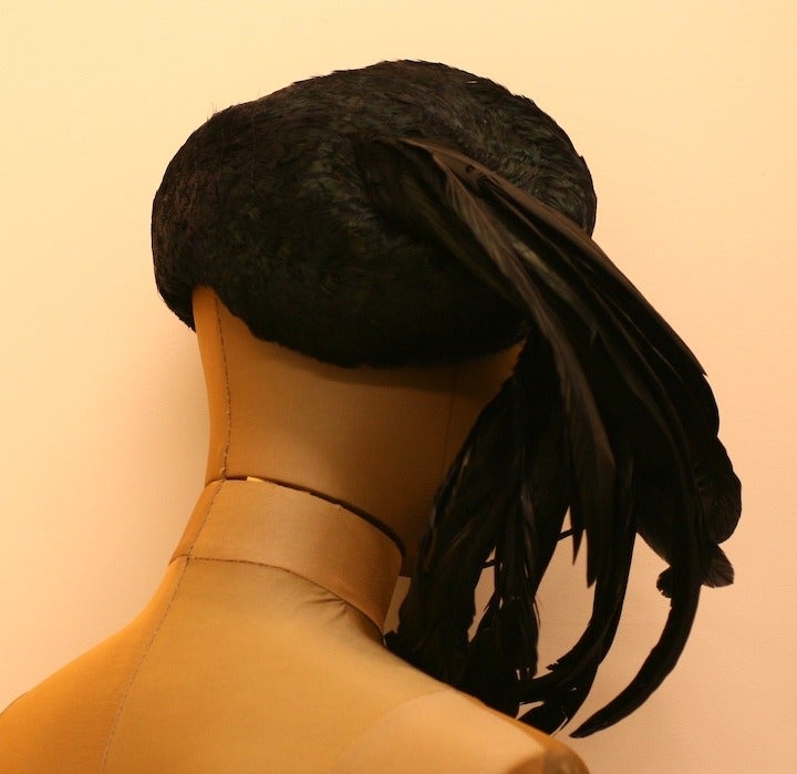 Lilly Dache Black Cocktail Hat 4