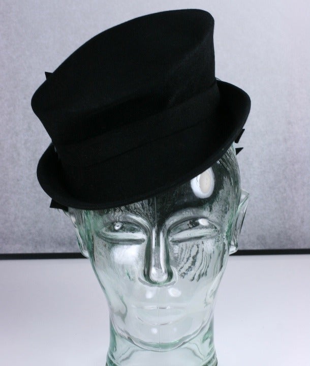 Gray 1930's Charming Felt Doll Hat