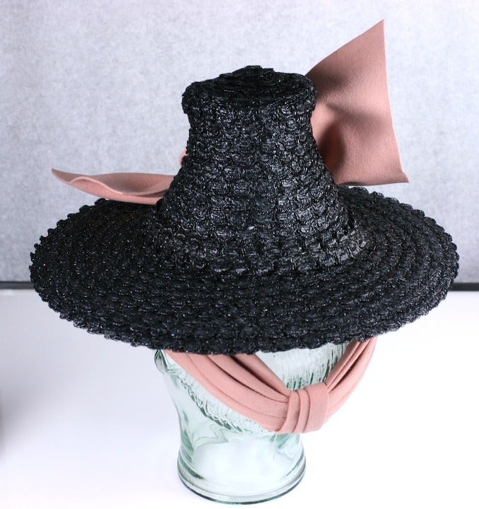  Hat1930's Lacquered Miniature Straw Doll Hat In Excellent Condition In New York, NY