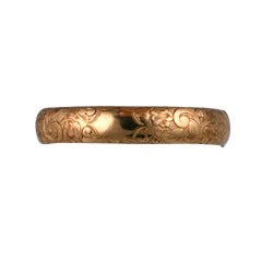 Antique Victorian Gold Filled Etched Bangle