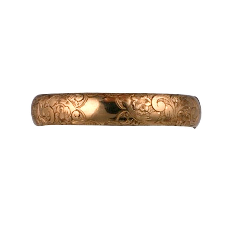 Victorian Gold Filled Etched Bangle
