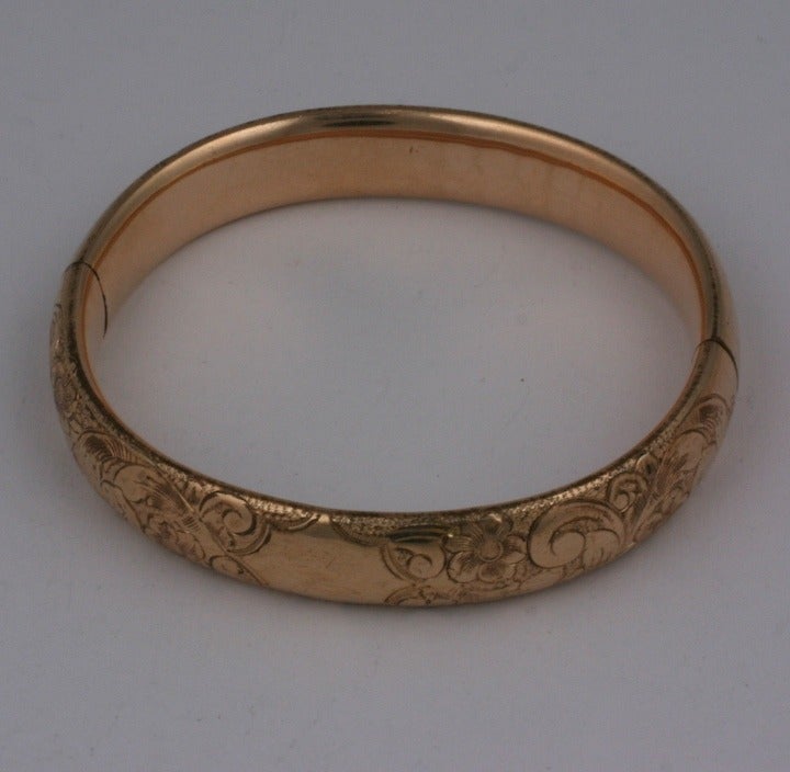 Women's Victorian Gold Filled Etched Bangle