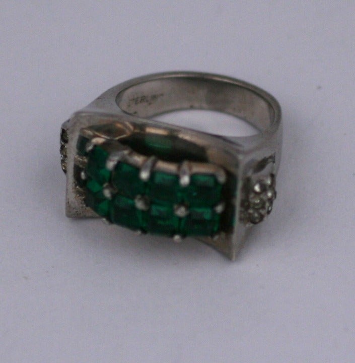 Women's Retro Sterling Cocktail Ring For Sale