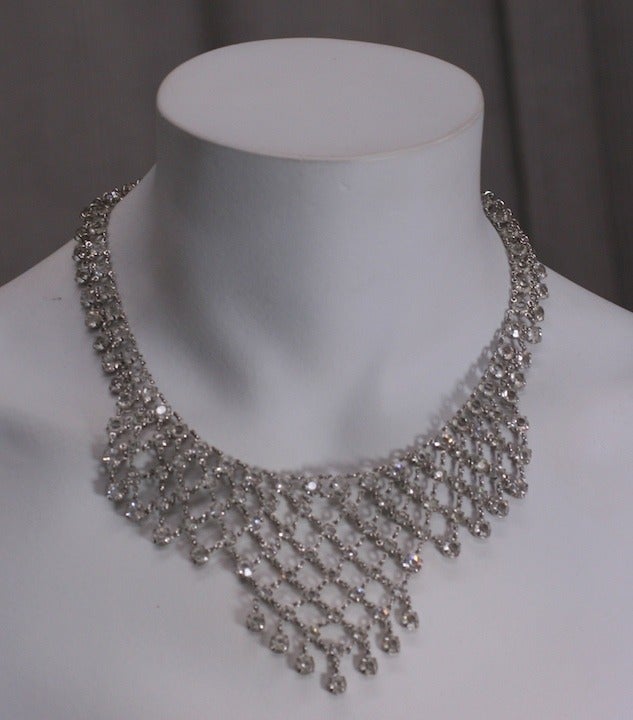 Art Deco Crystal Mesh Bib In Excellent Condition For Sale In New York, NY
