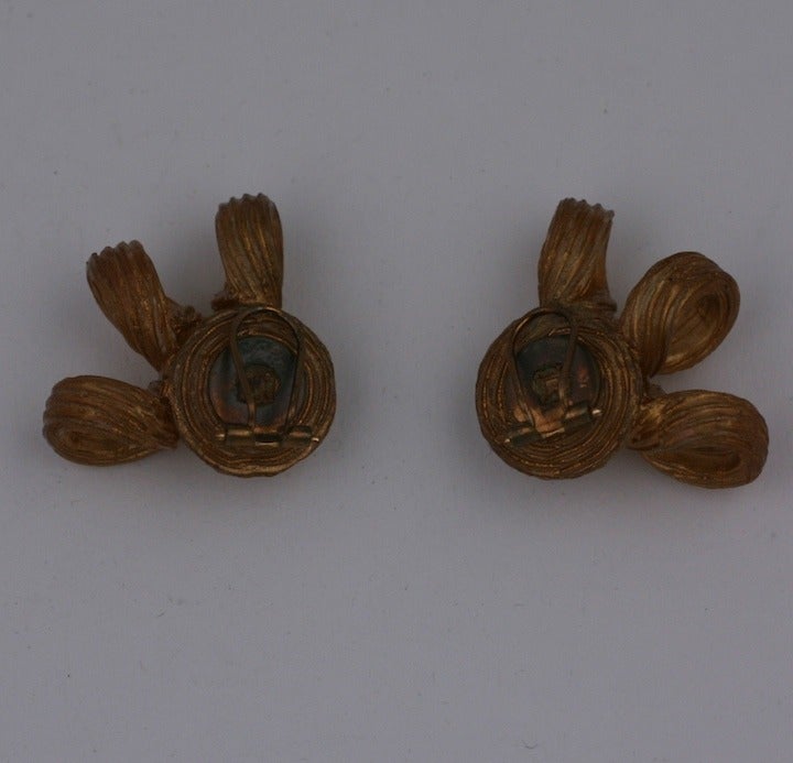 French Talosel Swirl Earclips In Excellent Condition For Sale In New York, NY