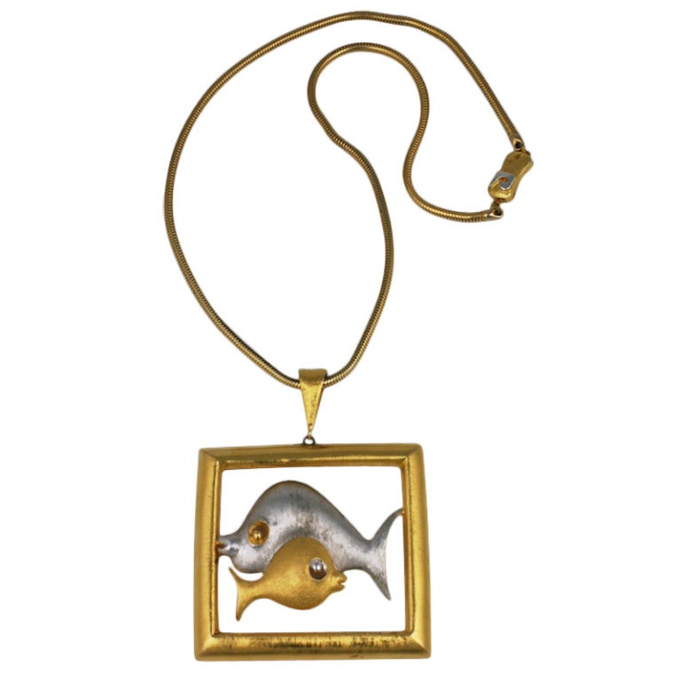 Pierre Cardin Modernist Fish Pendant For Sale