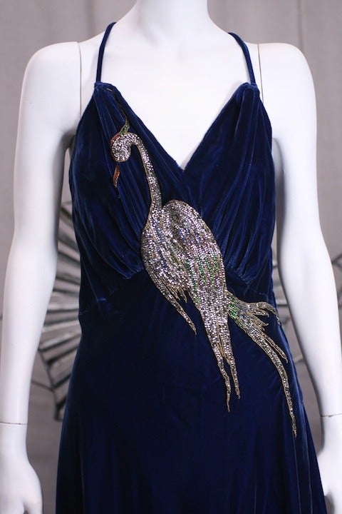 1930's Bird of Paradise Rose Montee Gown 2