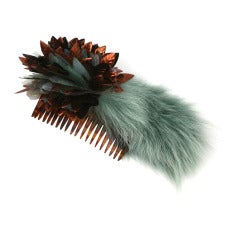 Vintage Sequin and Fox Comb