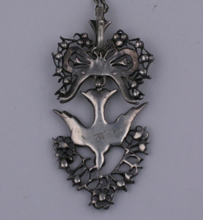 Georgian Early 19th Century French Paste Bird Pendant