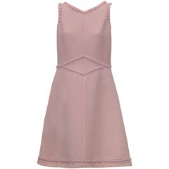 Andre Courreges Haute Couture Mod Pink Wool Dress 3