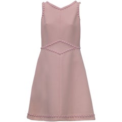 Vintage Andre Courreges Haute Couture Mod Pink Wool Dress