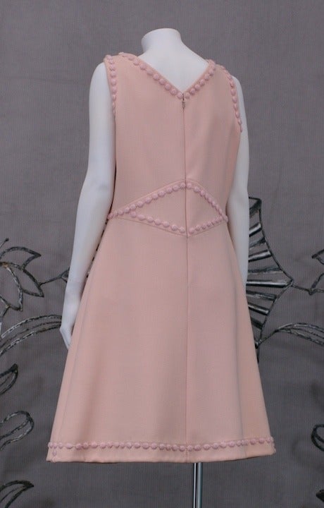 andre courrèges dress in pink wool garbadine