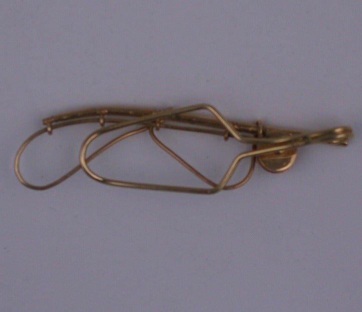 Gold Fly Fishing Tie Bar In Excellent Condition In New York, NY