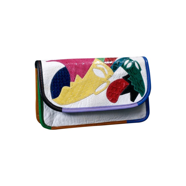 Carlos Falchi Colorful Clutch For Sale