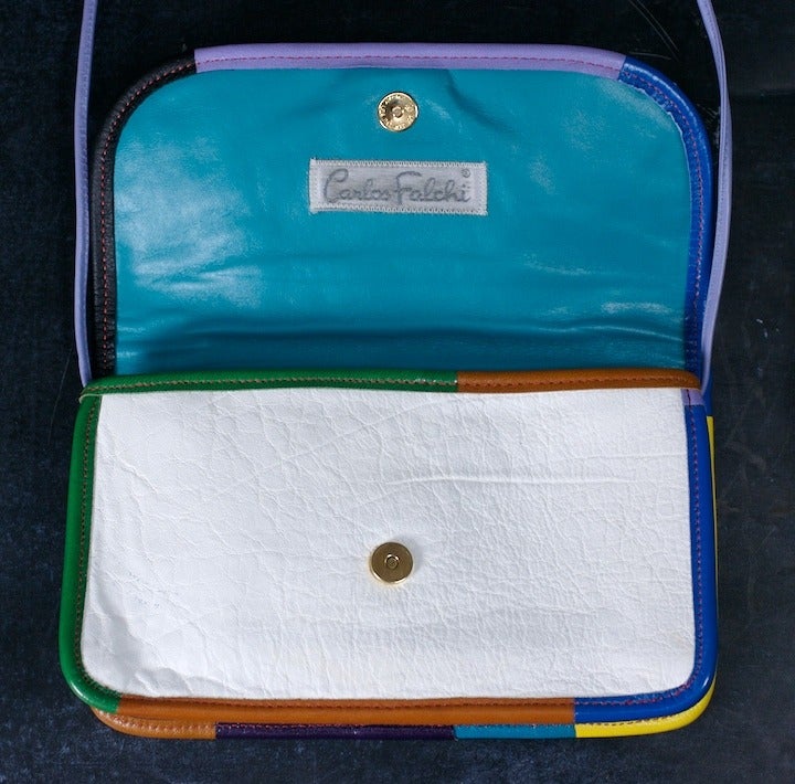 Carlos Falchi Colorful Clutch In Excellent Condition For Sale In New York, NY